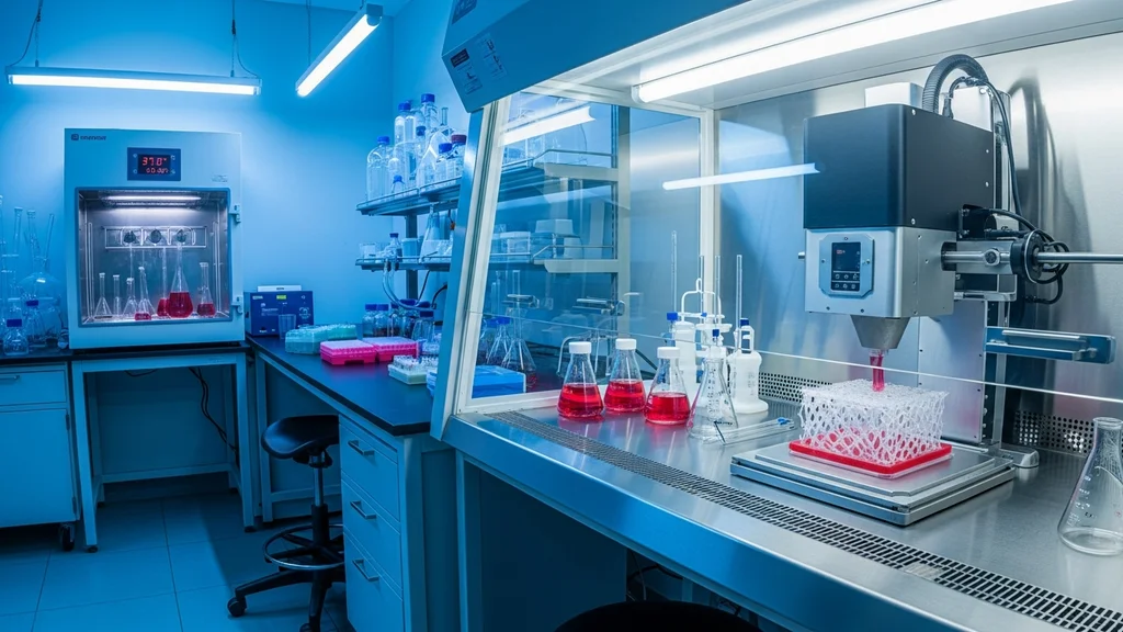 Laboratório de engenharia de tecidos com bioimpressora 3D e equipamentos de cultura celular
