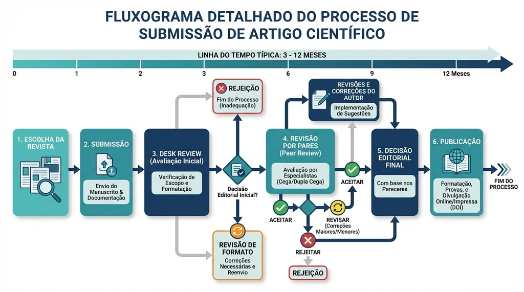 Fluxograma do processo de submissao e revisao por pares de artigos cientificos em Engenharia Biomedica