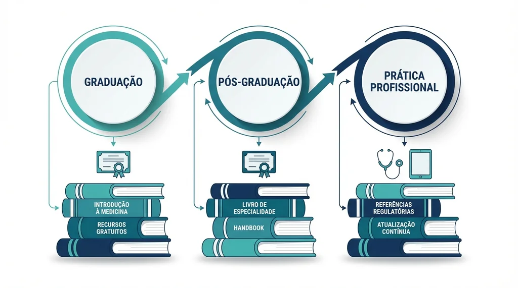 Roteiro de leitura em engenharia biomédica por fase da carreira: graduação com Enderle e Bronzino, pós-graduação com especialidade, prática profissional com regulatório e atualização