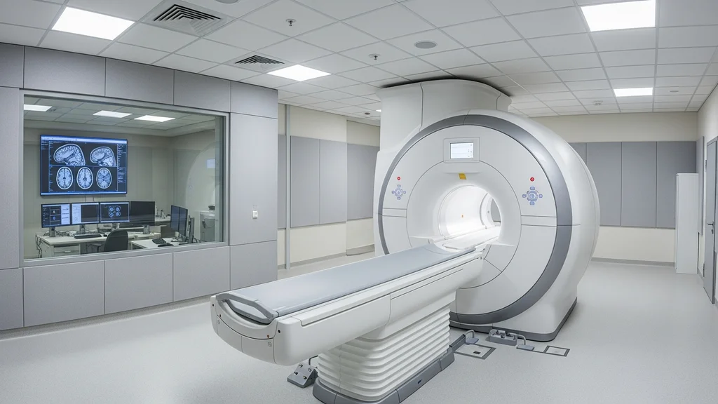 Scanner de ressonância magnética GE SIGNA Premier 3T instalado em sala clínica com gantry branco e painel de controle