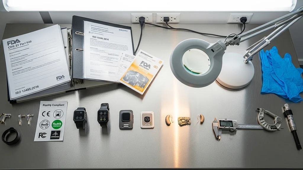 Tabela comparativa dos sistemas regulatórios ANVISA, FDA e CE Mark para wearables médicos com classes de risco e prazos de aprovação